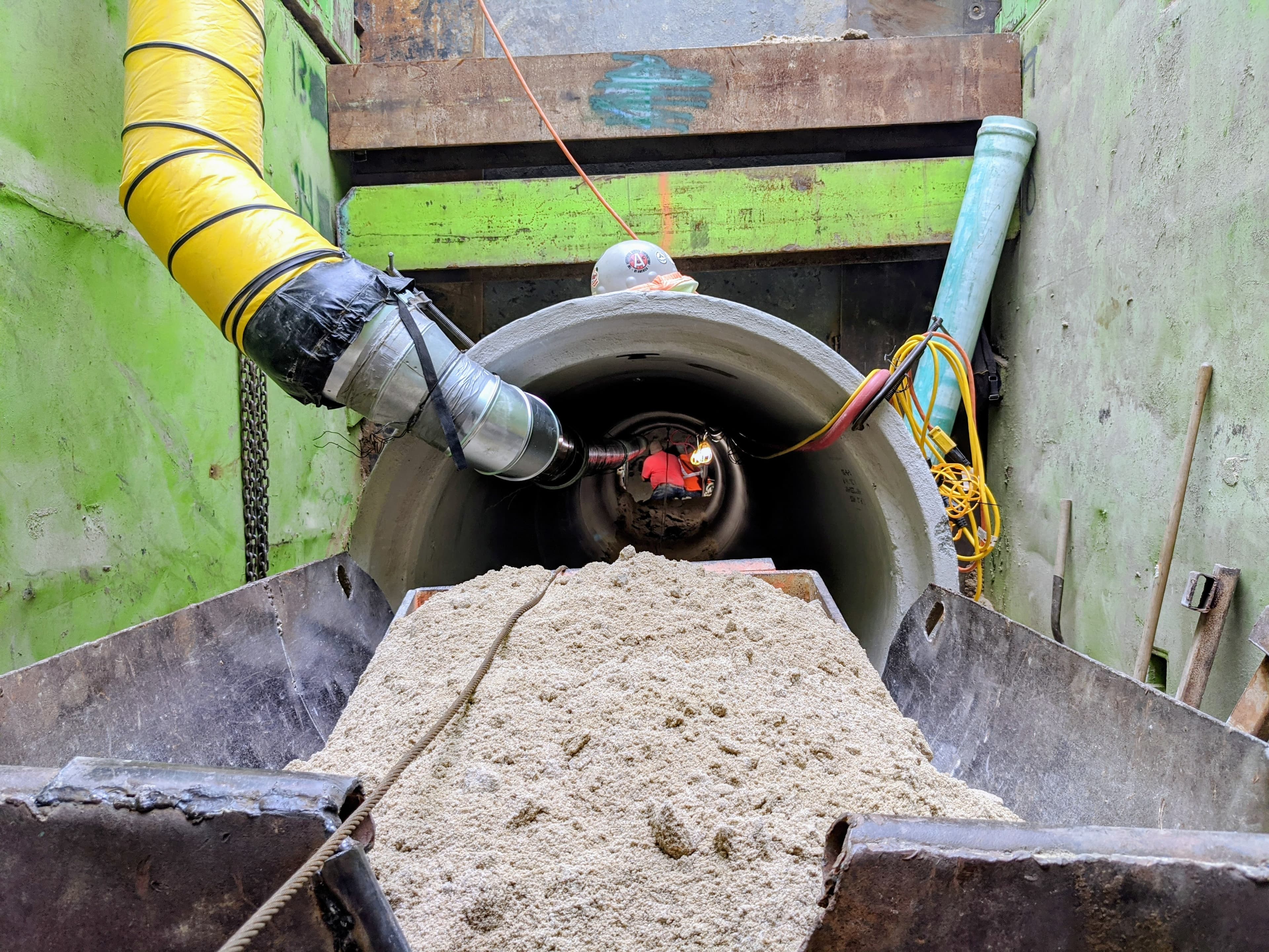 48-inch RCP hand dig operation